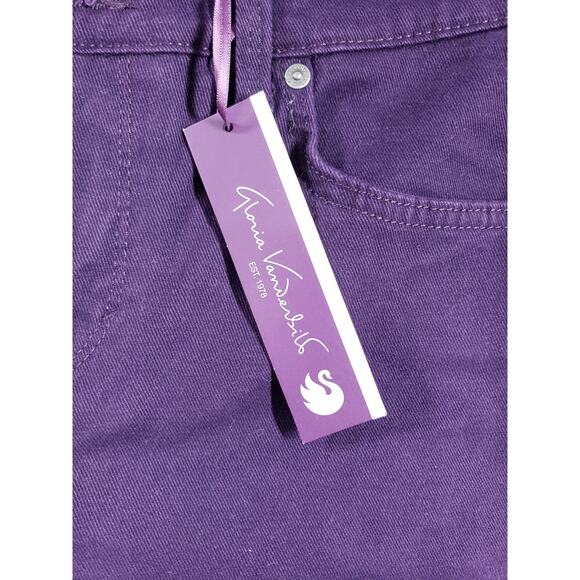 Gloria Vanderbilt Jeans Size 4 Petite Womens Purple Amanda Slimming Straight NWT - Picture 4 of 16